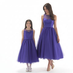 Linzi Jay Girls Ballerina Length Tulle Dress Copen Blue