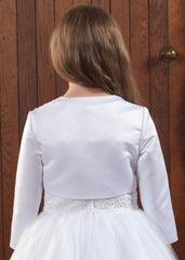 Long Sleeve Communion Jacket with 3D Flowers - Kizzies, Jackets - Childrens Wear