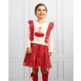 A snazzy, playful Fashion Day Dreams Dress in red from Caramelo Kids.