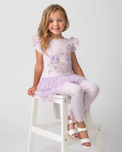 Caramelo Kids Lilac  pearl vanity legging set