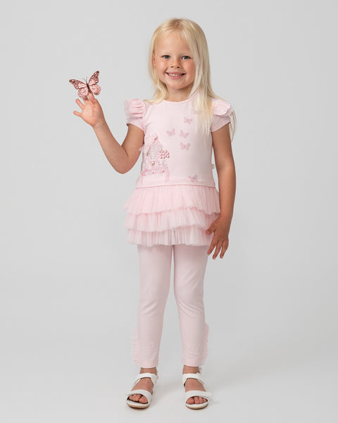 Caramelo Kids SS24  pink pearl vanity legging set