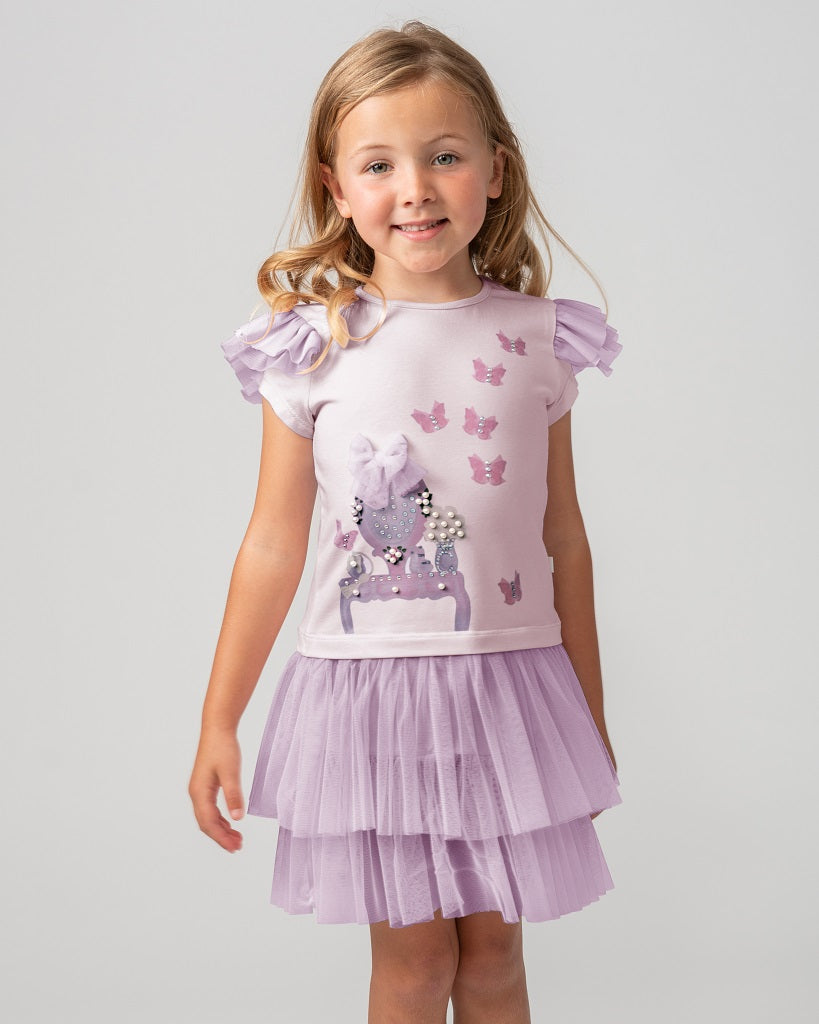 Caramelo Kids SS24  lilac pearl vanity dress