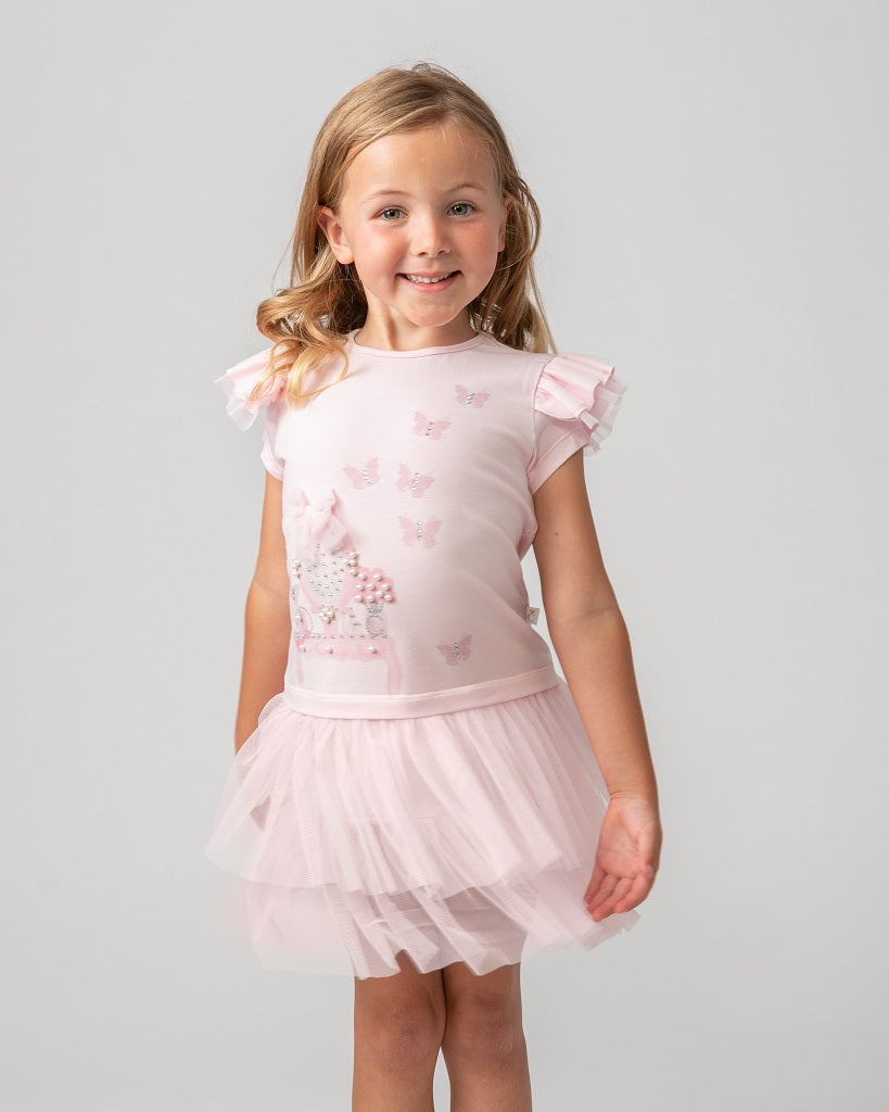 Caramelo Kids SS24  pink pearl vanity dress