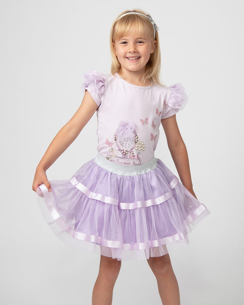Pearl Vanity Skirt Set Lilac