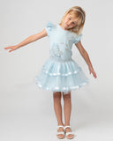 Caramelo Kids Sky Blue Pearl Vanity Skirt Set 