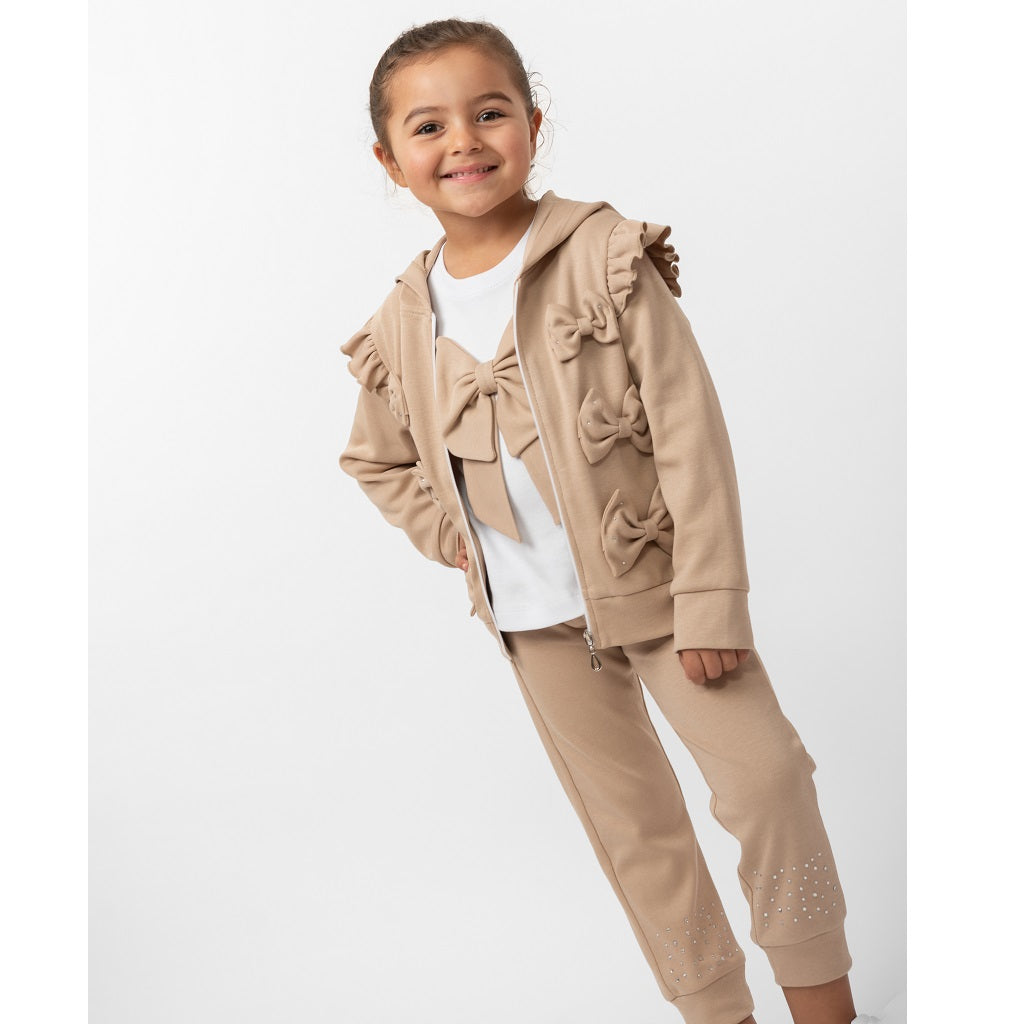 Caramelo Kids Diamante Bow 3 Piece Tracksuit