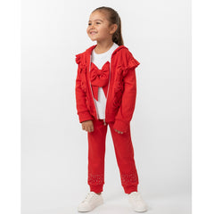 Caramelo Kids Diamante Bow 3 Piece Tracksuit Red