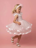 Caramelo Sparkly Tulle Diamante Dress with Headband Pink