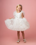 Pearl Flower Party Dress Ivory