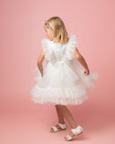 Pearl Flower Party Dress Ivory