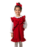 Girls Velour Frill Dress with Pockets