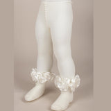 Ivory Ruffle Ribbon Ankle Tights from Caramelo Kids.