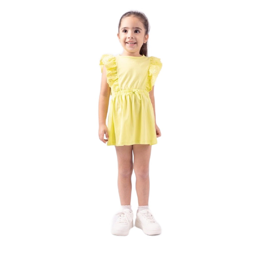 Girls Ruffle Dress Lime