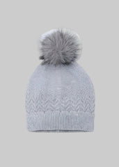 Keep her cozy and stylish with this silver soft knit hat from Mayoral, designed especially for girls
