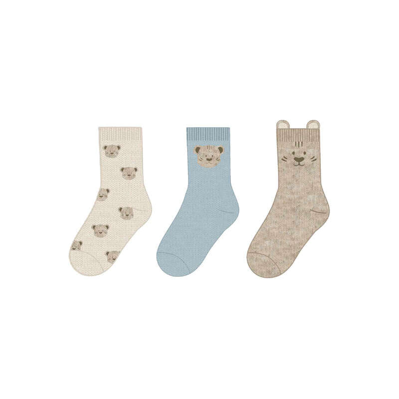 Mayoral Baby Boys Patterned Socks Set – three pairs featuring playful tiger patterns.