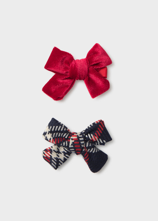 Mayoral Baby Girls Set of 2 Hair Clips. Red