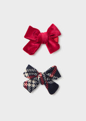 Mayoral Baby Girls Set of 2 Hair Clips. Red