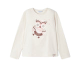 Mayoral Girls long sleeved t-shirt. Chickpea