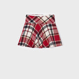 Girls Shirt with Check Skirt Red