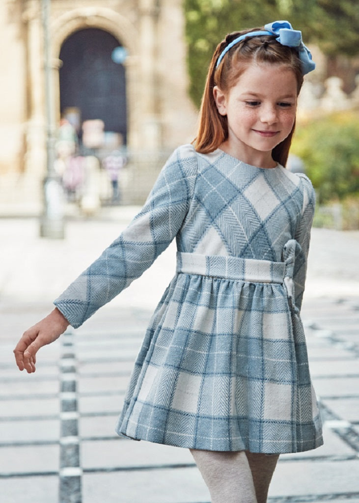 Girls Plaid Dress Bluebell