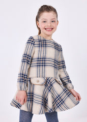 Girls Plaid Dress Navy