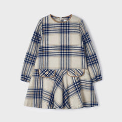 Girls Plaid Dress Navy