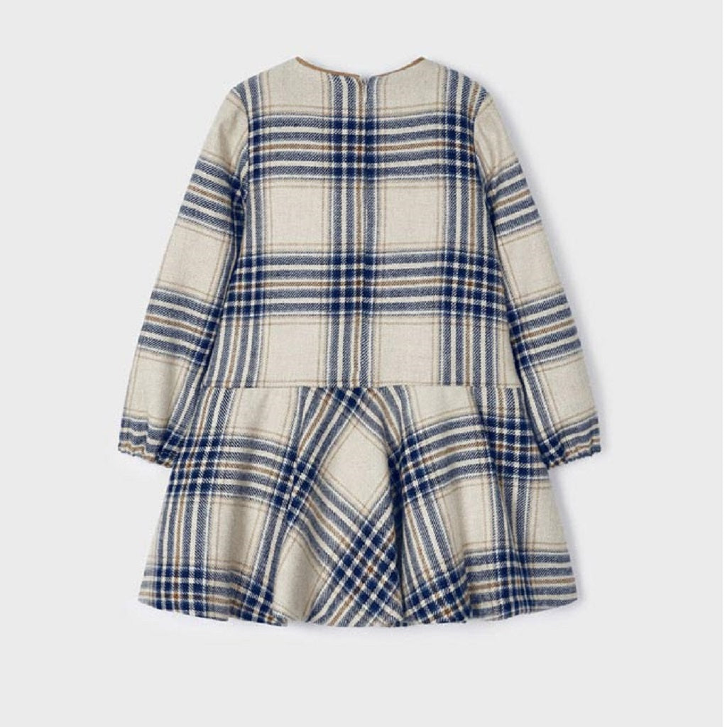 Girls Plaid Dress Navy