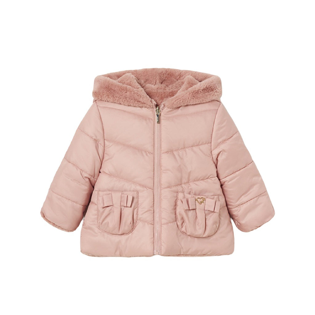 Baby Girls Reversible Coat Blush