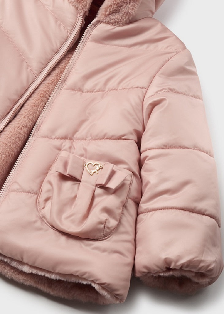 Baby Girls Reversible Coat Blush