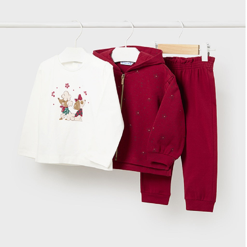 Baby Girls 3 Piece Tracksuit Cherry