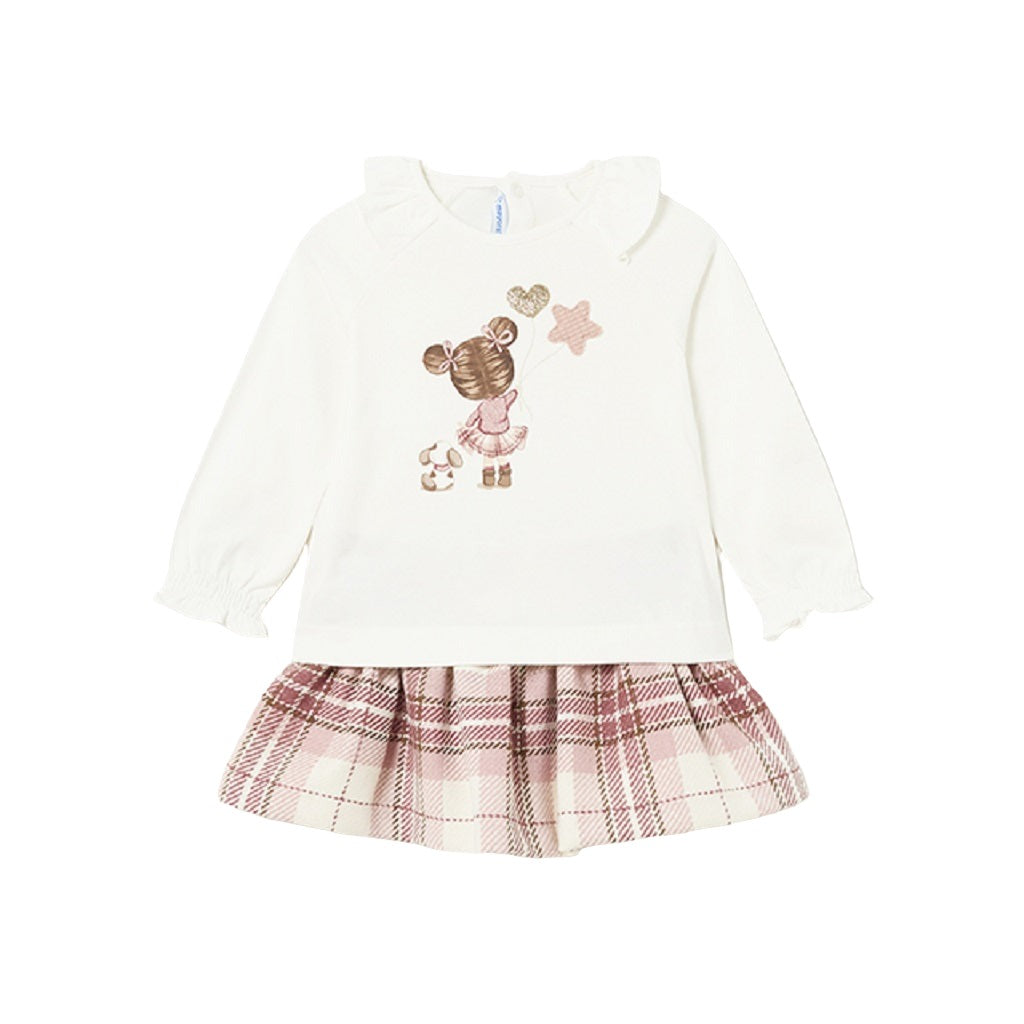 Girls Mayoral Skirt Set Blush