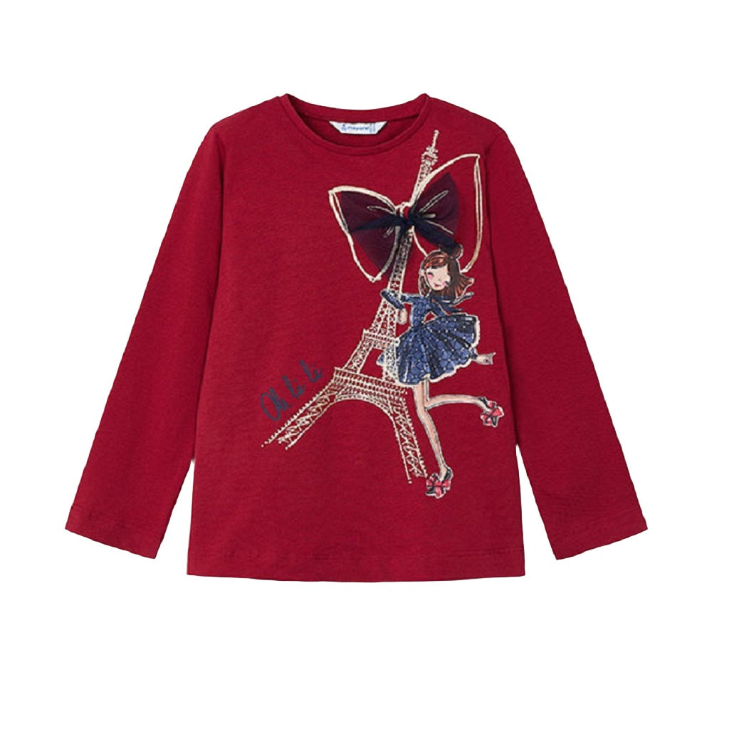 Mayoral Girls long sleeved t-shirt cherry