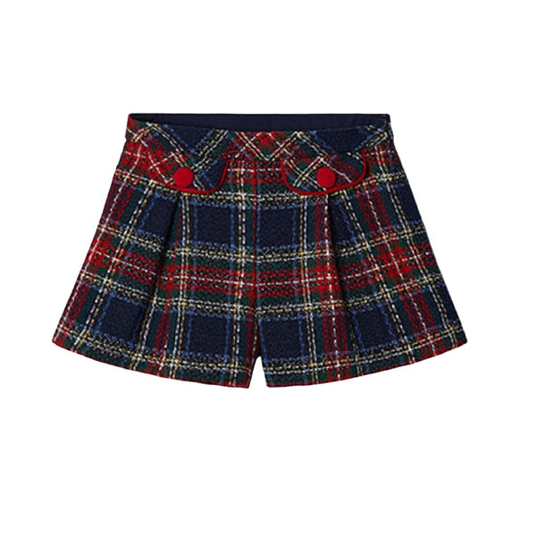 Girls Top & Plaid Shorts Set