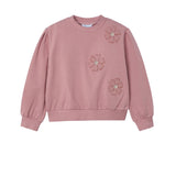 Girls Pullover Flower Applique Rose