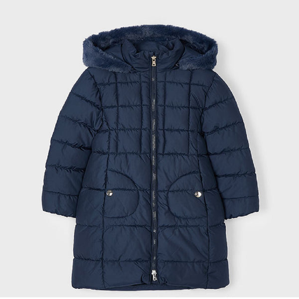 Mayoral Girls Long Coat Navy