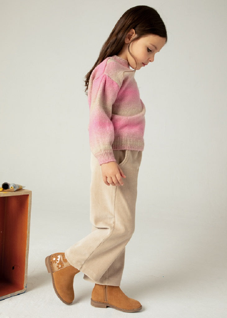 Girls Knit Trousers Sepia