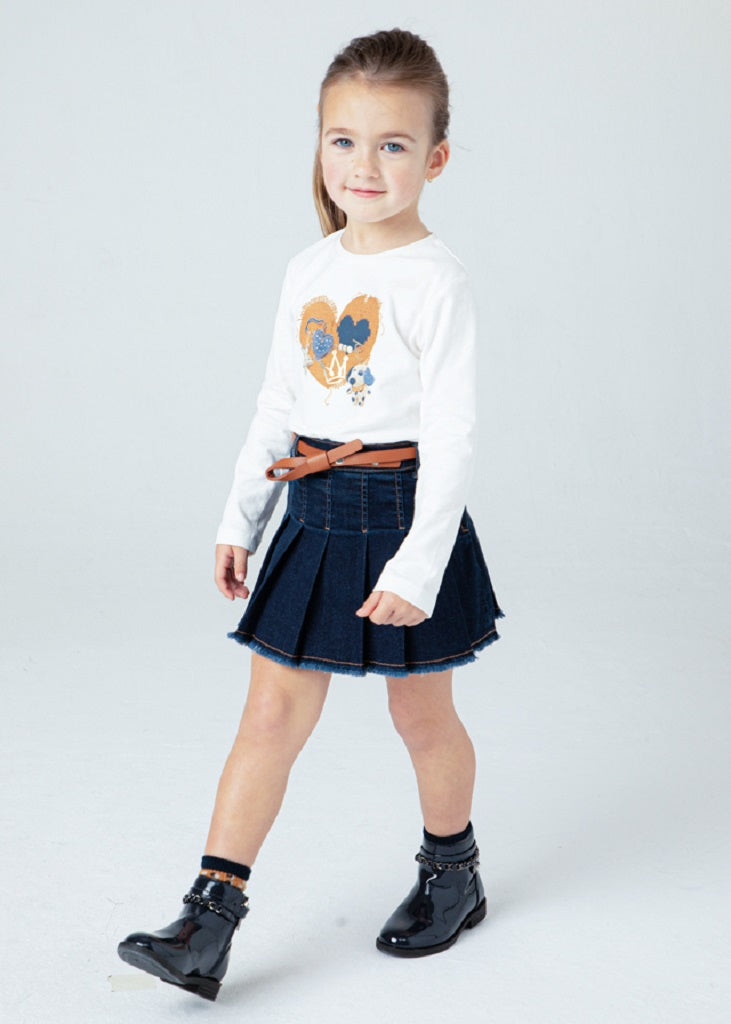 Girls Denim Skirt with Belt