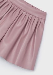 Girls Leathered Culottes Rose