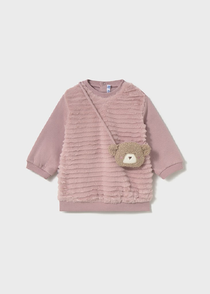 MAYORAL Baby Girls Dress with Teddy bag, crystal