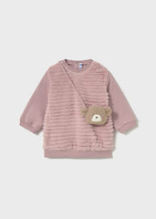 MAYORAL Baby Girls Dress with Teddy bag, crystal