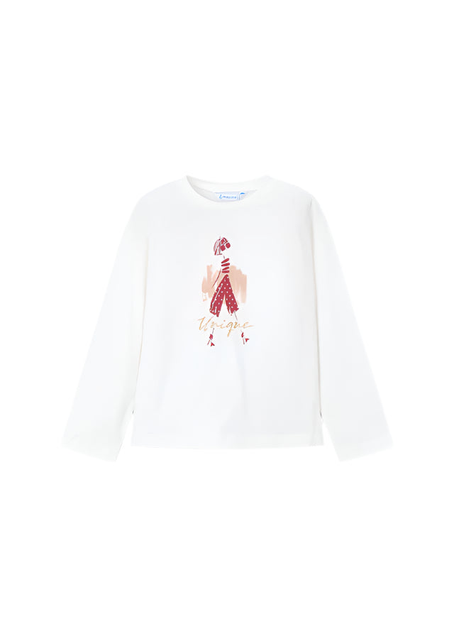 Girls Mayoral Long Sleeved Top and Velvet Leggings