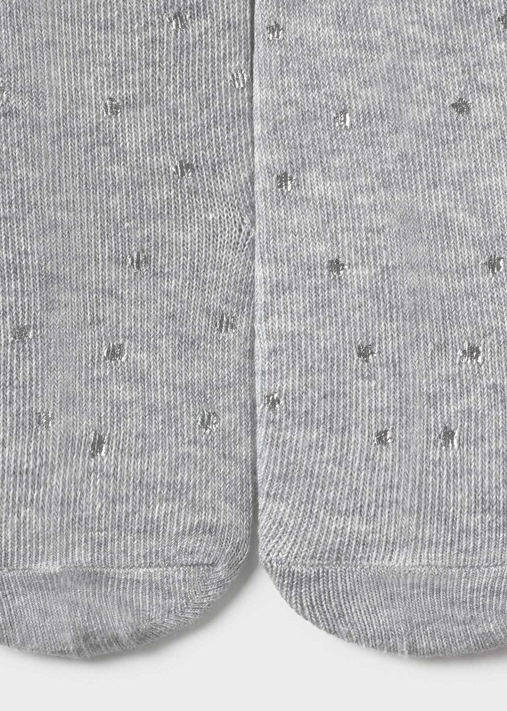 Girls Mayoral Silver Lurex Tights