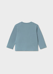 Mayoral Baby Boys Soft cotton long-sleeve tee featuring a playful tiger print. Perfect for layering or everyday wear in a cool arctic blue shade.