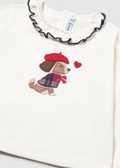 Mayoral Baby Girls L/s T-Shirt with Red Shorts