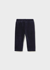 Soft knit trousers in classic blue, crafted from a breathable cotton-blend fabric with just the right stretch. Gentle on delicate skin and easy to move in—perfect for everyday wear.
