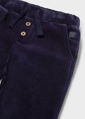 Soft knit trousers in classic blue, crafted from a breathable cotton-blend fabric with just the right stretch. Gentle on delicate skin and easy to move in—perfect for everyday wear.