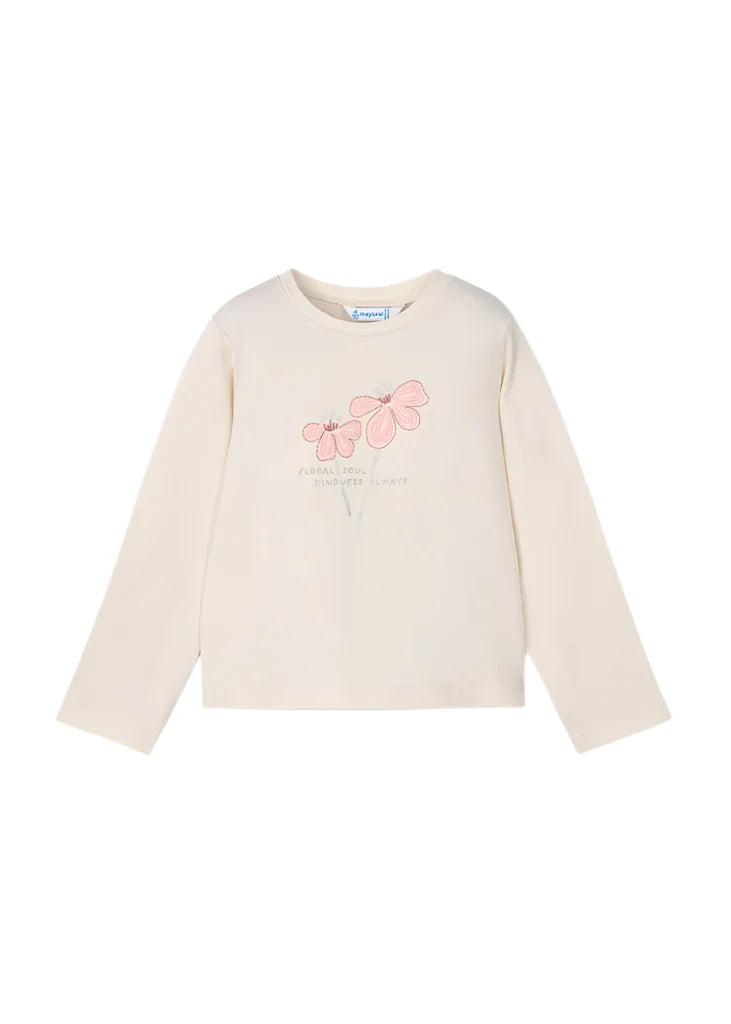 Mayoral girls floral print top paired with soft cotton leggings with elastane for a snug and comfortable wear