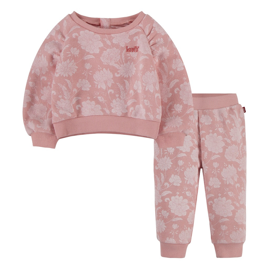 LEVIS Baby Floral 2 Piece Set Pink