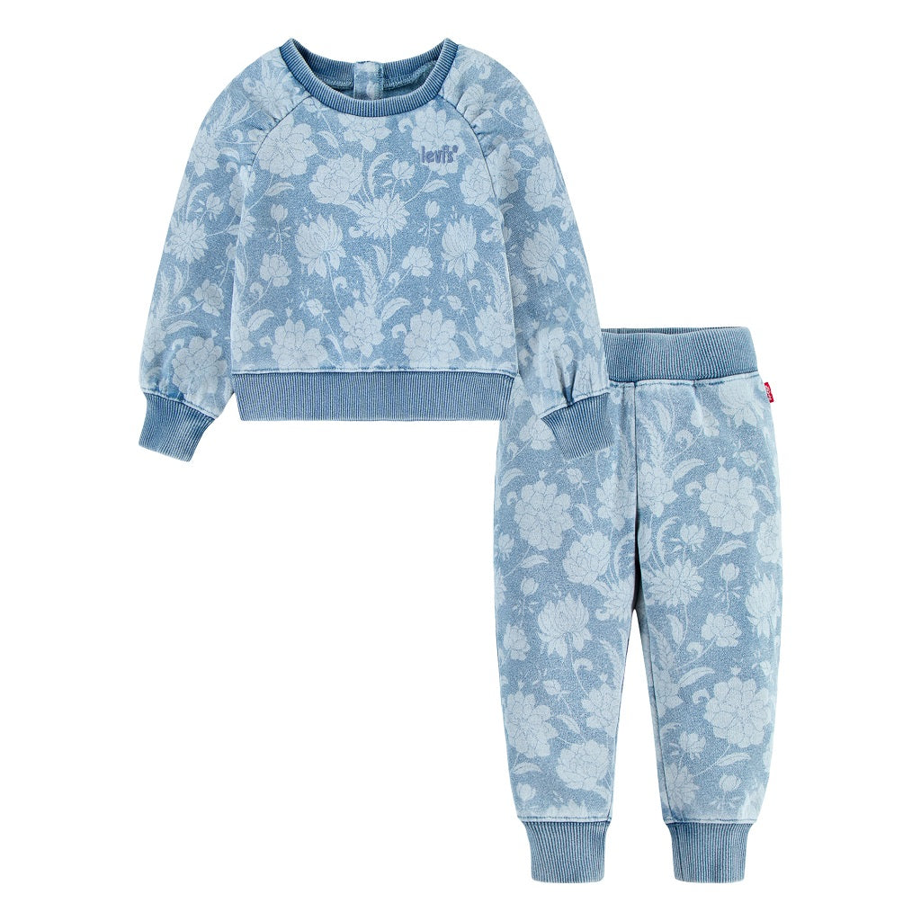 LEVIS Baby Floral 2 Piece Set Blue