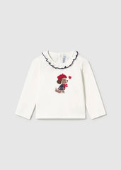 Mayoral Baby Girls L/s T-Shirt with Red Shorts